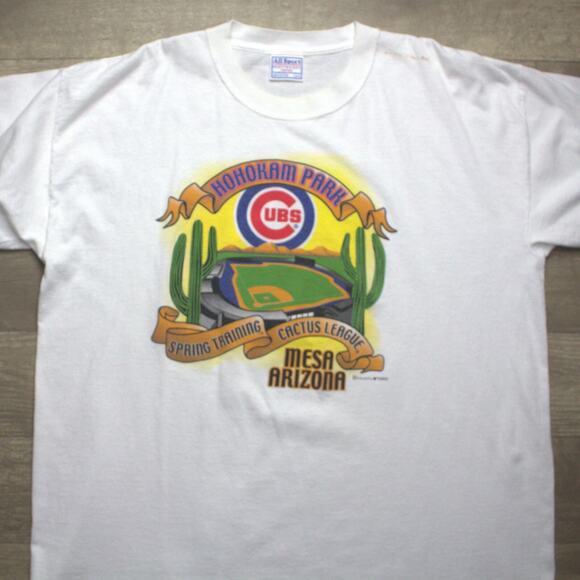 Y2K Chicago Cubs Mesa Arizona T-Shirt Spring Training Hohokam Park Cactus League - Picture 1 of 6